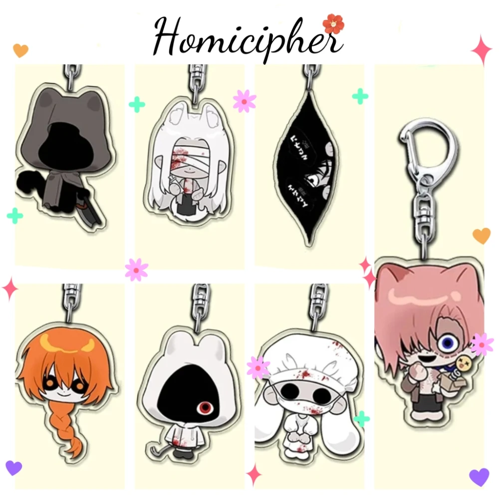 

Game Homicipher Cosplay COSTUME Acrylic Key Chains Keyring Prop Xmas Gift