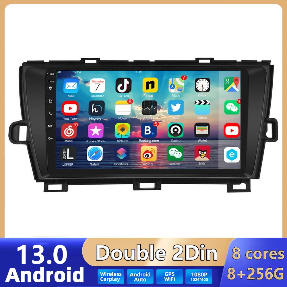 

Android 13 Stereo For Toyota Prius XW30 2009 -2013 2014 2015 Car Radio Multimedia Video Player GPS Navi Stereo Carplay NO DVD