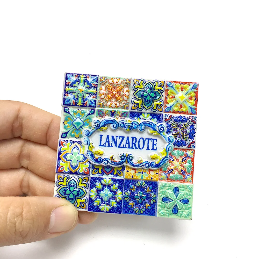 

Lanzarote Resin Fridge Magnet - Decorative Magnetic Tile for Kitchen and Home