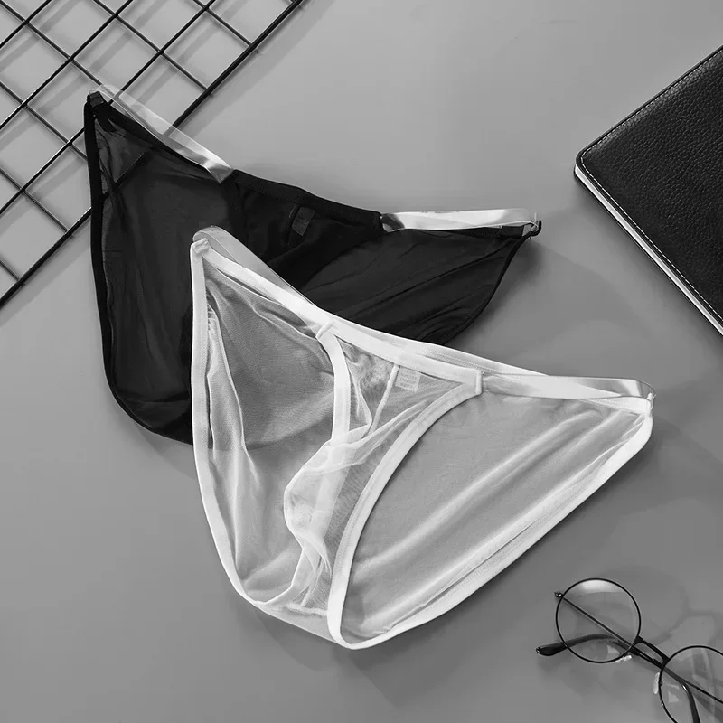 

GTOPX Mens Ice Silk Underwear Ultra Thin Low Rise Briefs U Convex Pouch Sheer Breathable Seamless Comfort Fit Ropa Hombre