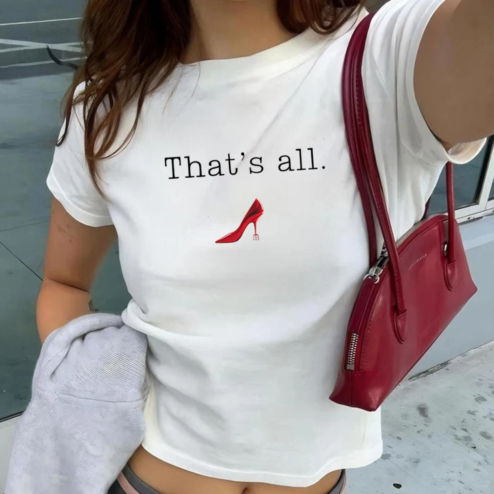 2026 The Devil Wears Prad 2 Shirt Women Y2k 90s Crop Baby Tee Funny That's All Miranda Priestly Quote Graphic Tee Cute Women Top