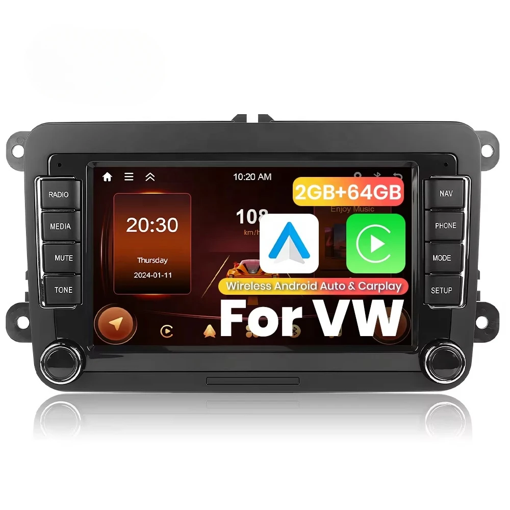 for 7'' Android Car Radio Wireless CarPlay/Android Auto Electronics GPS WIFI FM RDS For VW/PASSAT/SKODA/POLO/FABIA/GOLF 5/6