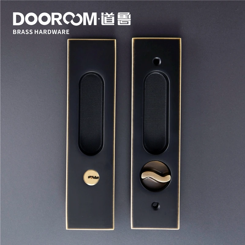 All-Copper Minimalista Sliding Door Lock, Banheiro Varanda Track, Modern Track