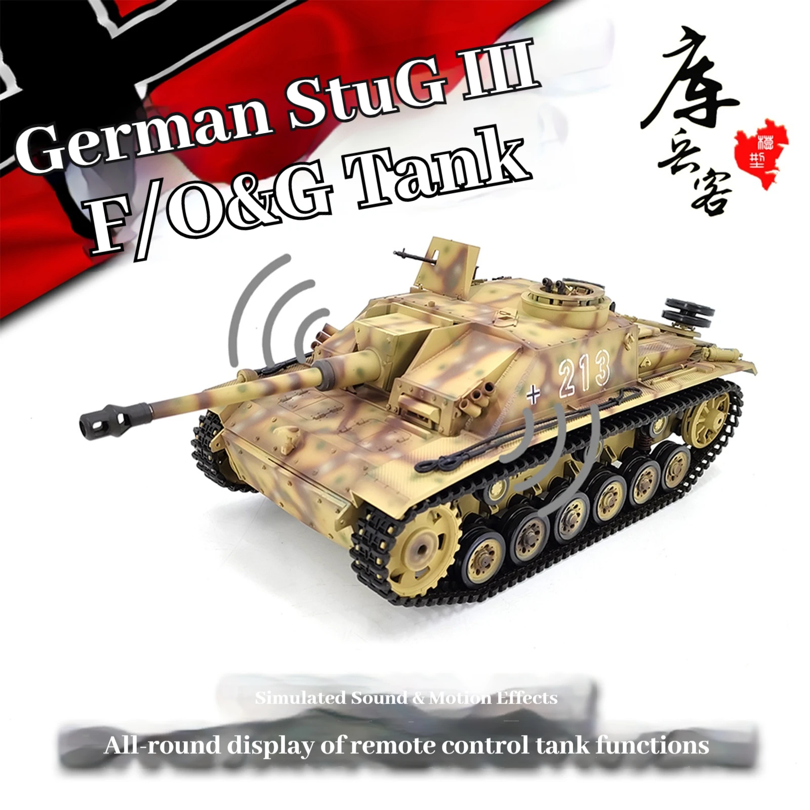 3868-1 Réservoir Sturmgeschütz RC - Voiture jouet électrique tout-terrain modèle militaire