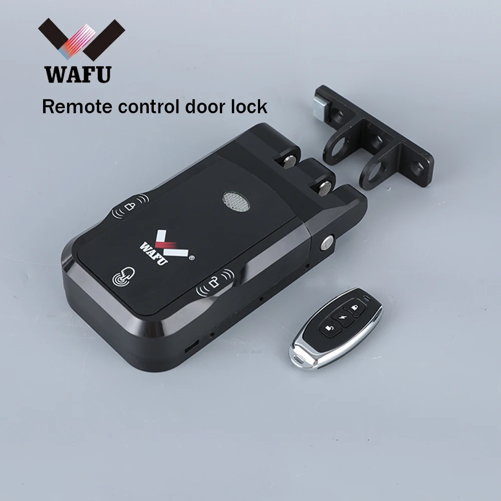 WAFU Remote Control Smart Door Lock Tuya Bluetooth Wifi Smart Lock Zinc Alloy Dual Battery System Invisible Lock Induction Lock