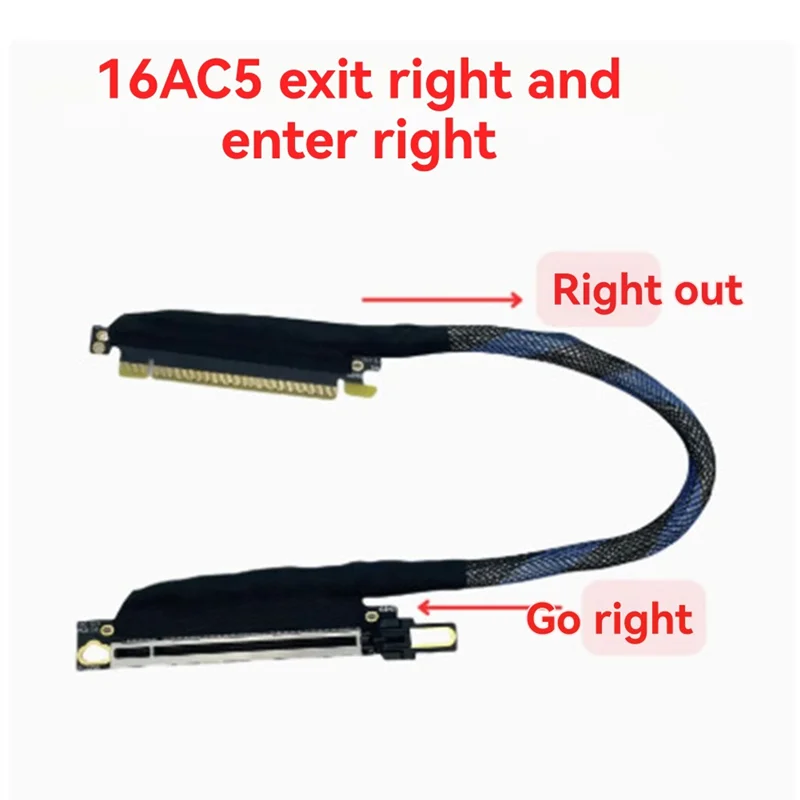 PCIE 5.0 X16 Grafikkarte GPU Verlängerungskabel versilbert PCIe5.0 X16 GEN5 64GT/S Adapter Serverkabel
