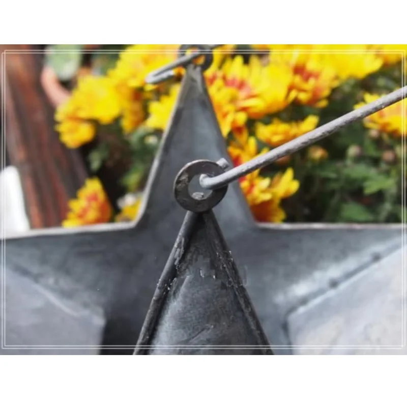 Farm Style Rustic Galvanized Metal Star Shaped Flower Pot