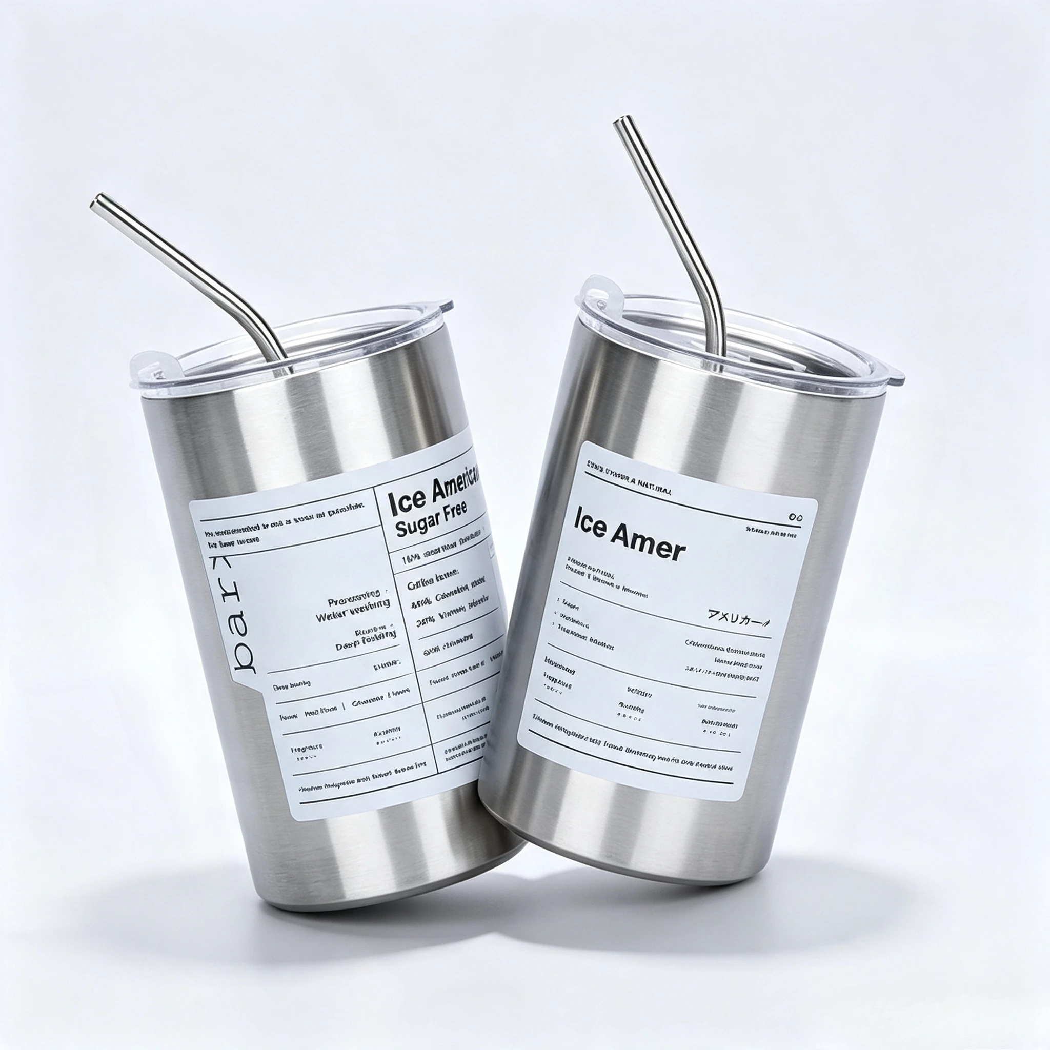 Portable Reusable 304 Stainless Steel Double-Layer Insulated Cup Equipped with Straw Ideal for Iced Americano Coffee Cold Water