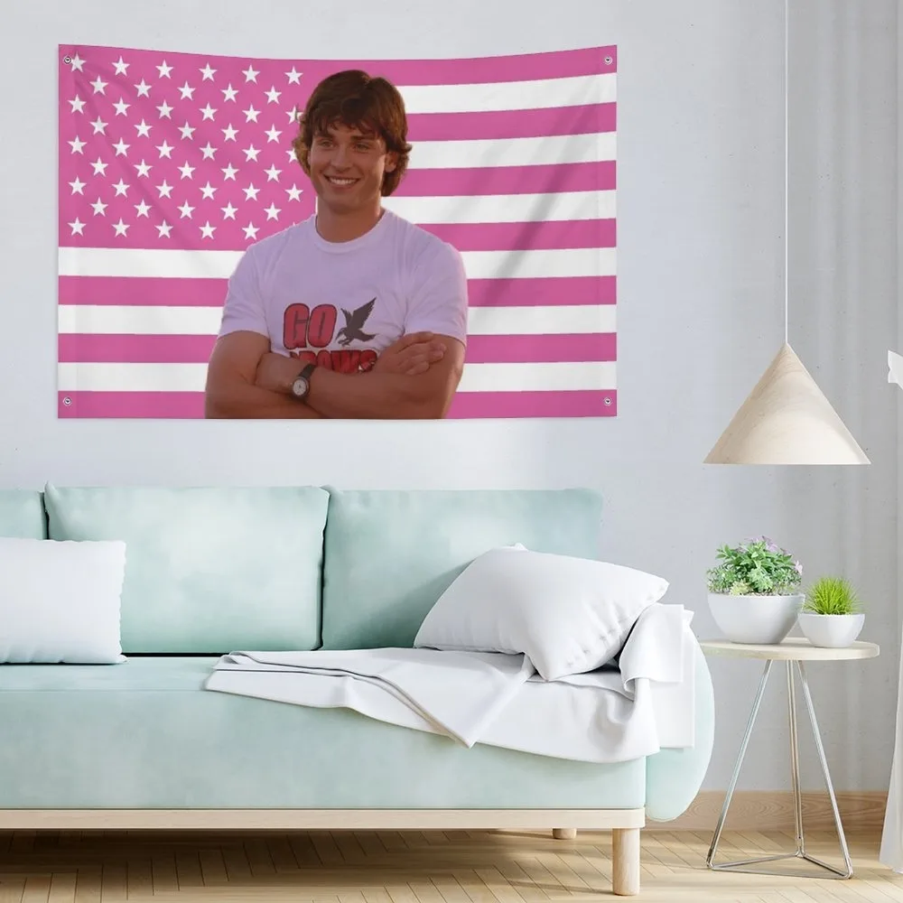 1pc Tom Welling Barber Shop Custom Flag on the Wall Room Decoration for Bedroom Garage Flags Home Decor Items Flaga Advertising