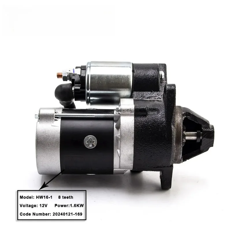 HW16-1 8T 12V 1.6KW 8 Gear Teeth Starter Motor For Diesel Generator Engine Replacement Spare Parts