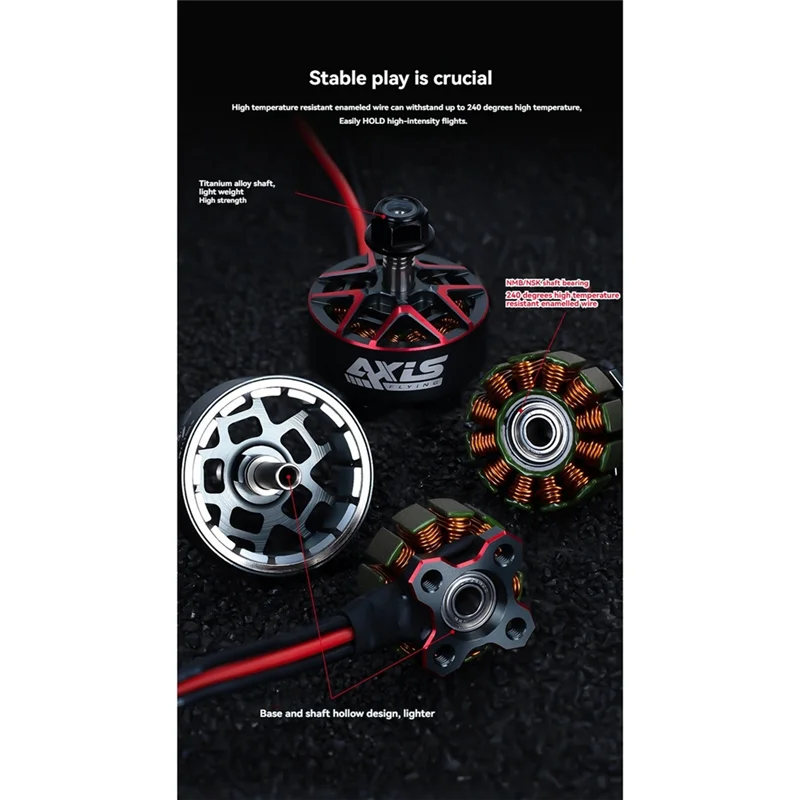 

Бесщеточный двигатель Axisflying AF227, 1960KV 6S, 4 мм, вал для гонок, фристайл, 5-дюймовый FPV дрон, детали для самостоятельного изготовления