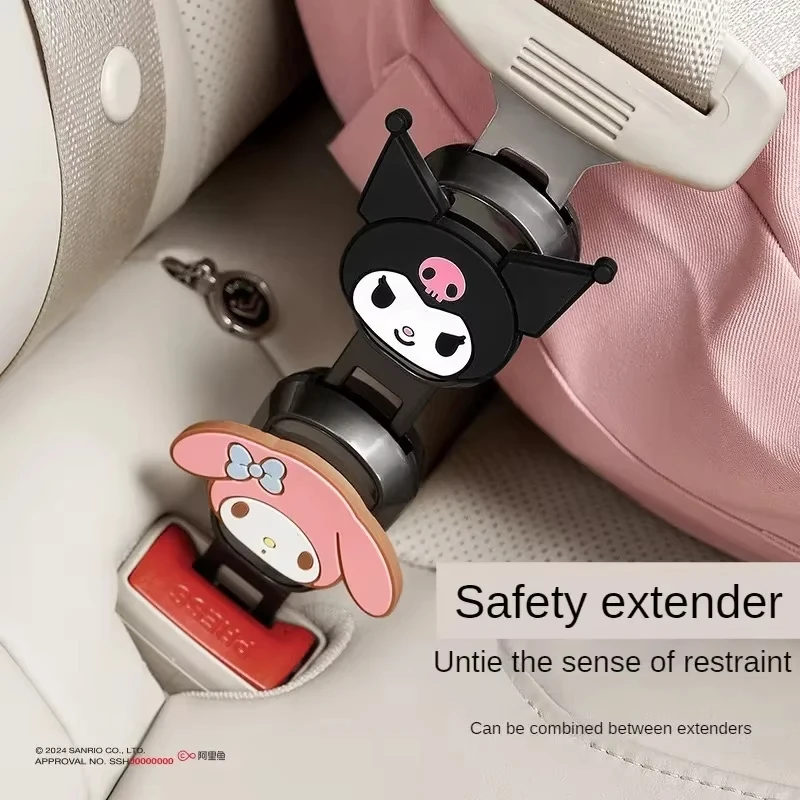 Sanrio Car Seat Belt Extension Seatbelt Anchor Cute Hello Kitty Kuromi My Melody Car Safety Buckle Cartoon Car Accessories Gifts