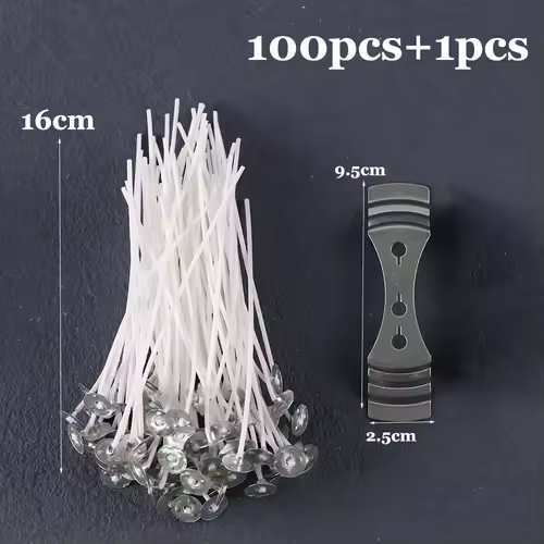 Smokeless Candle Wicks 2.6-20cm Pre-Waxed Cotton Core Wicks with Metal Sustainer Tabs DIY Handmade Candle Making Tools - Image 11