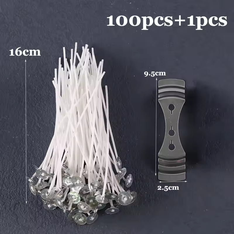 Smokeless Candle Wicks 2.6-20cm Pre-Waxed Cotton Core Wicks with Metal Sustainer Tabs DIY Handmade Candle Making Tools - Image 11