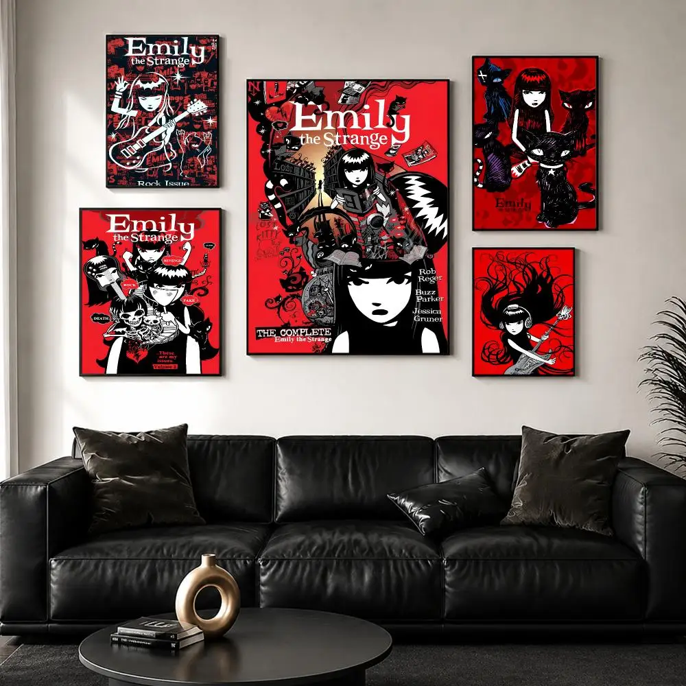 Gothic Comic Character E-Emily the S-Strange Poster Wall Art Print Sticker for Bedroom Living Room Dorm Office Modern Home Decor