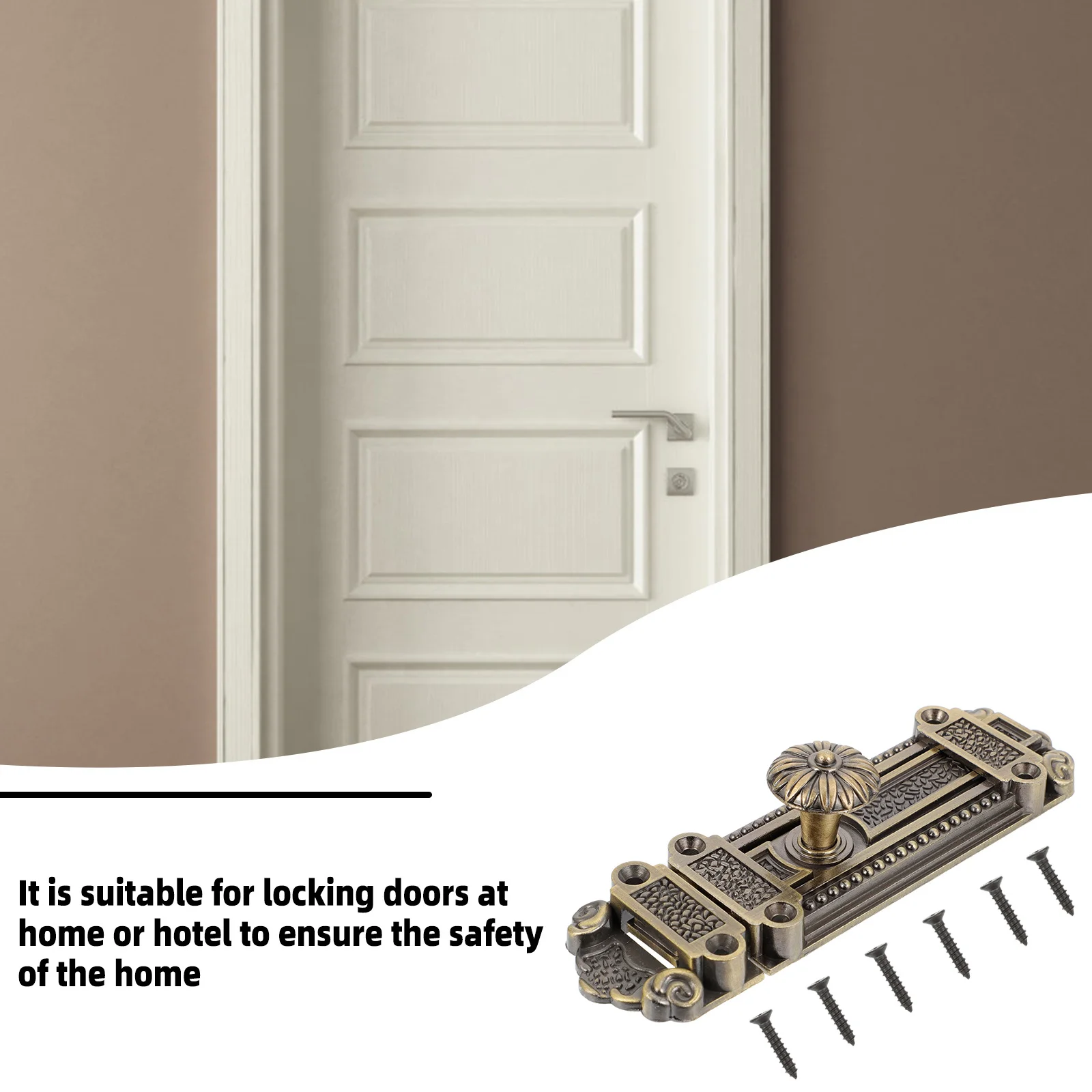 

1Pcs Zinc Alloy Vintage Slide Door Bolt Lock Style Security Latch for Bathroom Gate Window Security Locks