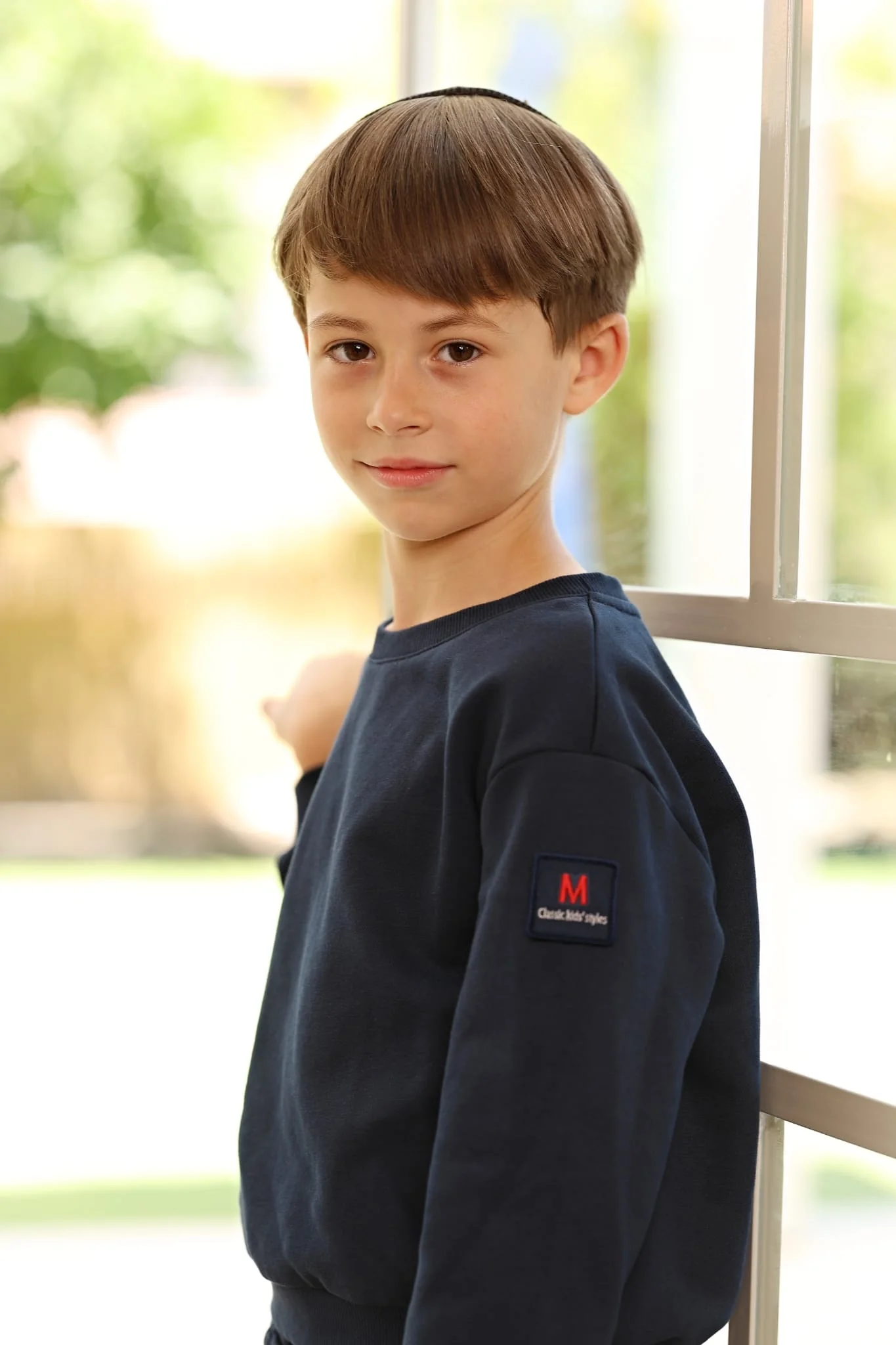 2026 Mali's AW Navy Denim-Kleidung mit Logo-Etikett für Jungen und Mädchen, passende Outfits für Bruder und Schwester, Sweatshirt, Pullover, Kleid, Rock – Detail 15