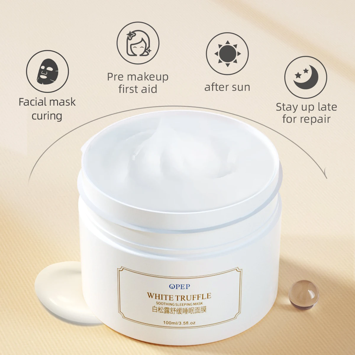 UTY P-Masque de sommeil apaisant à la truffe blanche, 100g