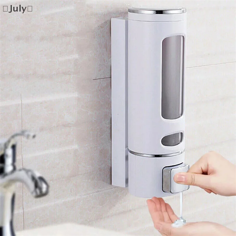 (7월) 400ml 샤워 비누 디스펜서 벽걸이형 샴푸 및 컨디셔너 디스펜서 접착식 손세정액 디스펜서