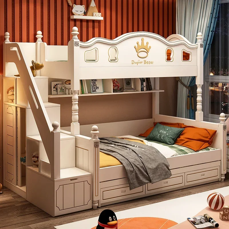 Letto per bambini a castello superiore e inferiore a due strati superiore e inferiore