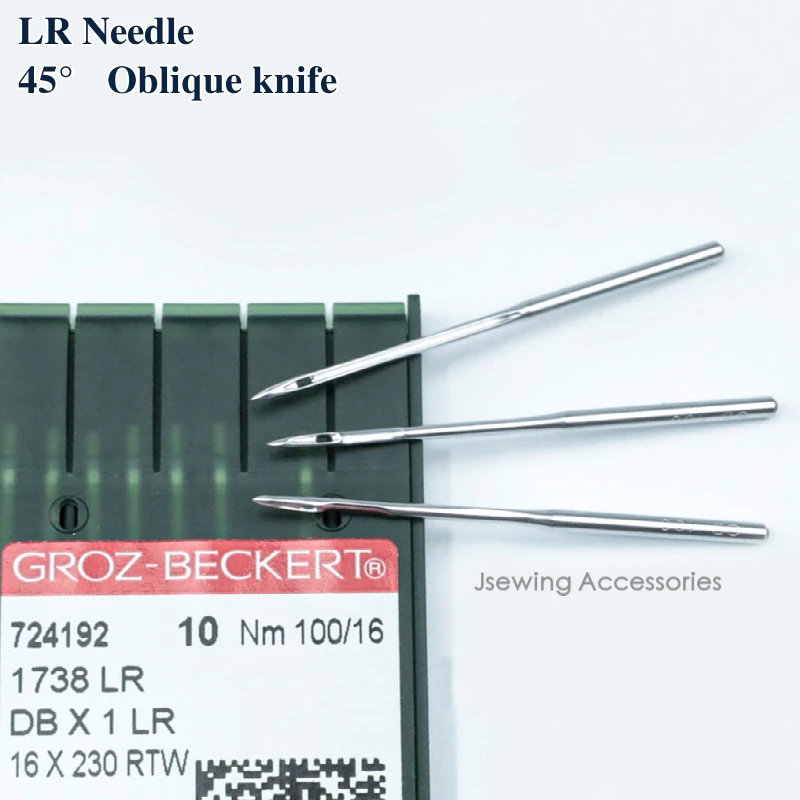 10PCS DBX1 LR Groz-Beckert  Needles Fit Industrial Sewing Lockstitch Machine For Leather Fabric 16X230RTW 1738LR Oblique knife