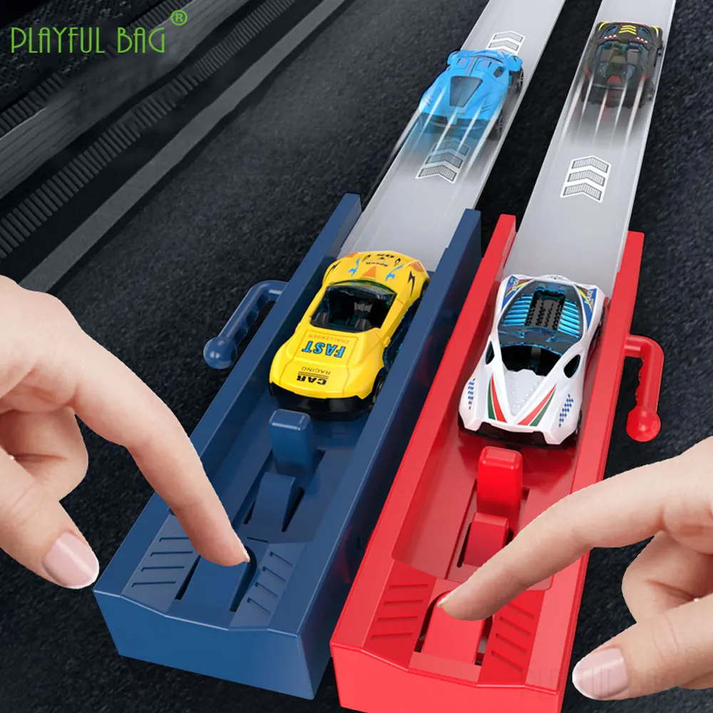 レース競争カタパルトトラックレーシングカー DIY 組立合金車子供のおもちゃ複数人インタラクションクリスマスギフト ZG340