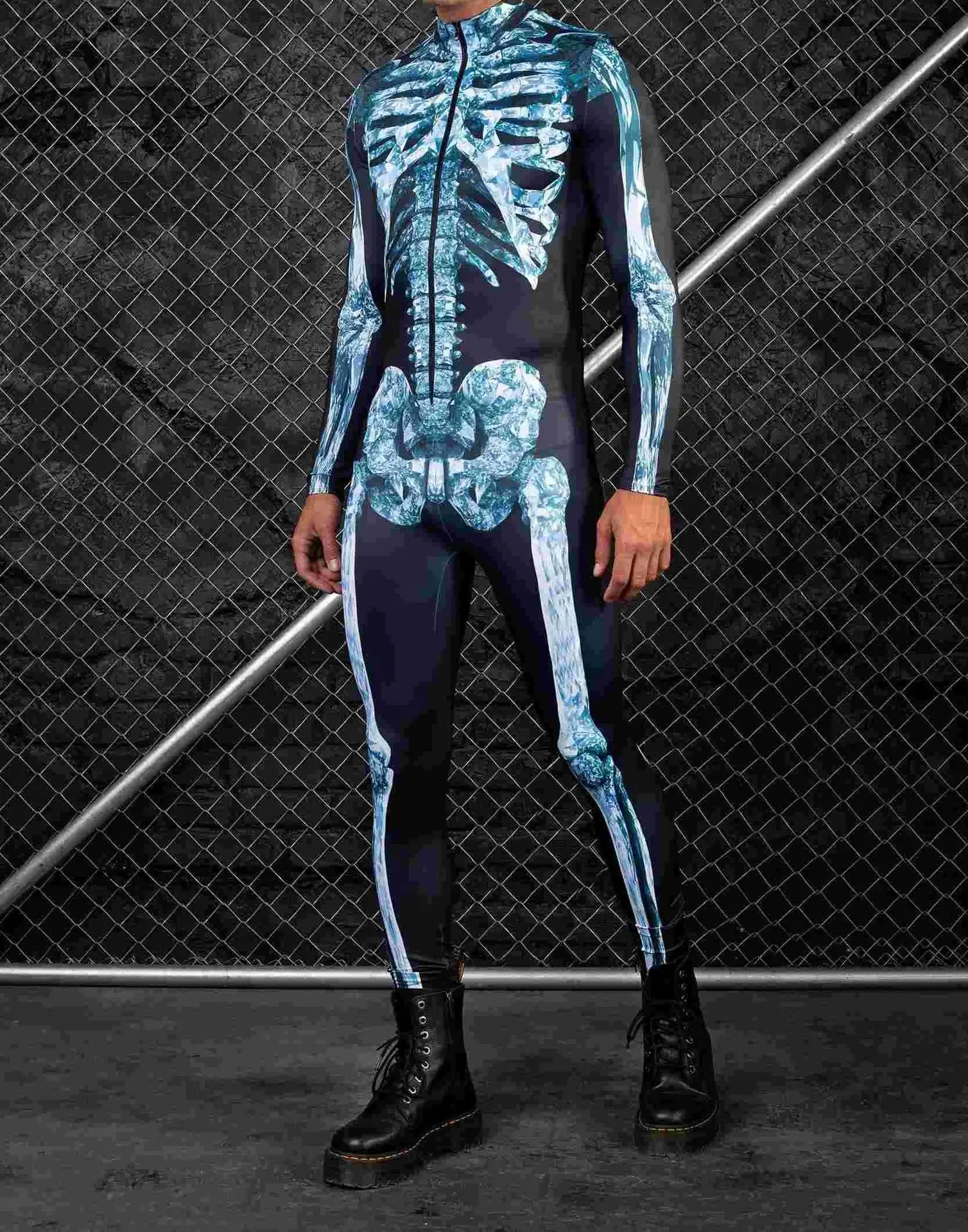 Bunte Mechanische Muskel-Tights Herren Jumpsuit Punk Cosplay Kostüm Bodysuit Party Festival Zentai Radsportbekleidung – Detail 8