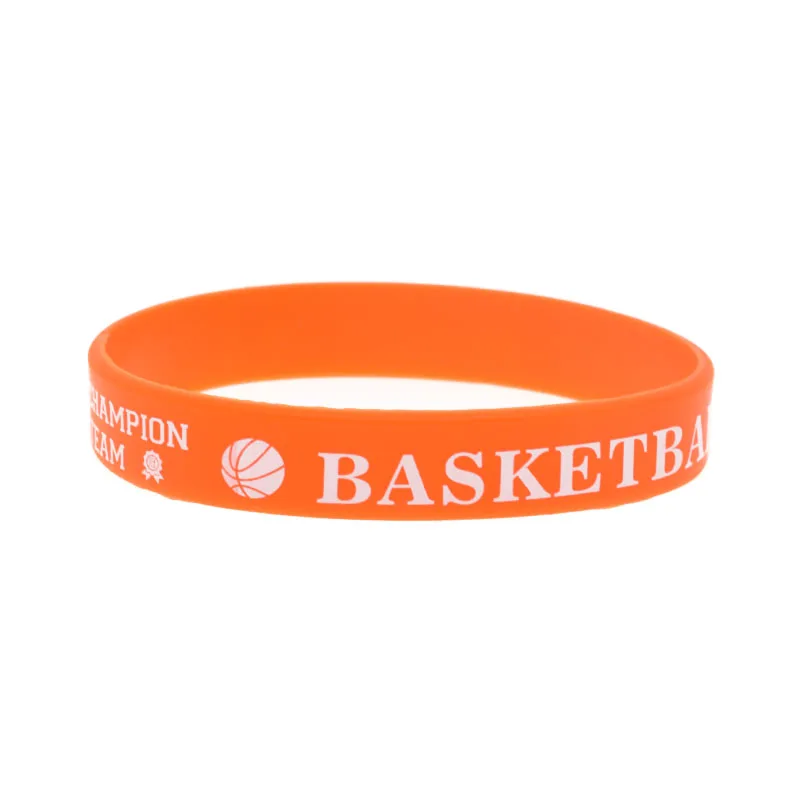 50 Stück bedruckte Basketball-Grafik-Silikonarmbänder, Sport-Thema, Gummiarmreif, Erwachsenengröße – Detail 7