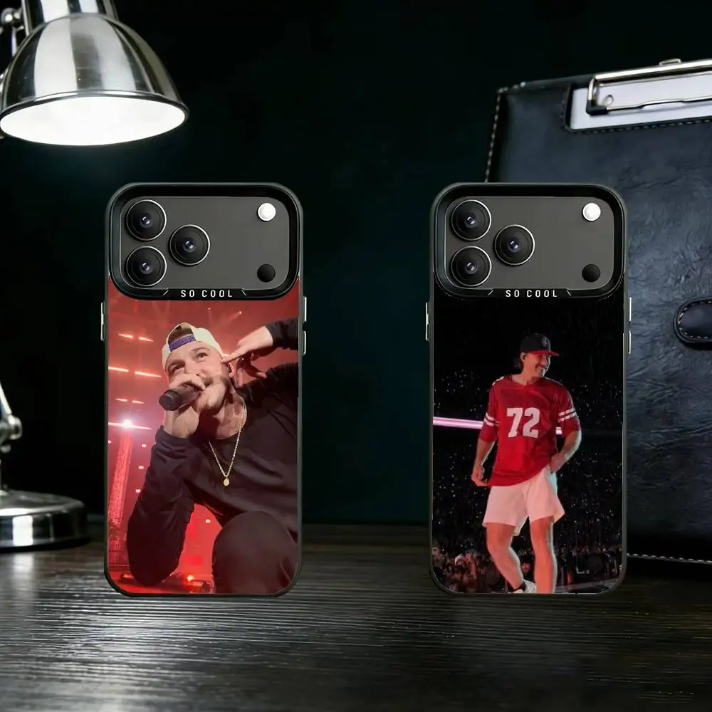 M-Morgan Wallen S-Singer Phone Case Color Silver Shell For IPhone 17 16 15 14 13 12 11 Pro Max Plus