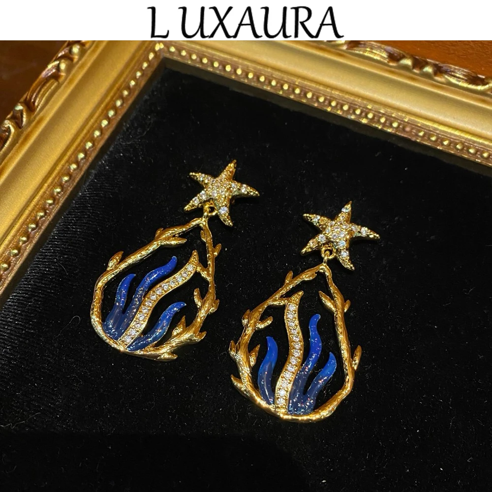 

Vintage fashion classic copper plated 18K jewelry geometric style paired with Bohemian women's accessory stud earrings