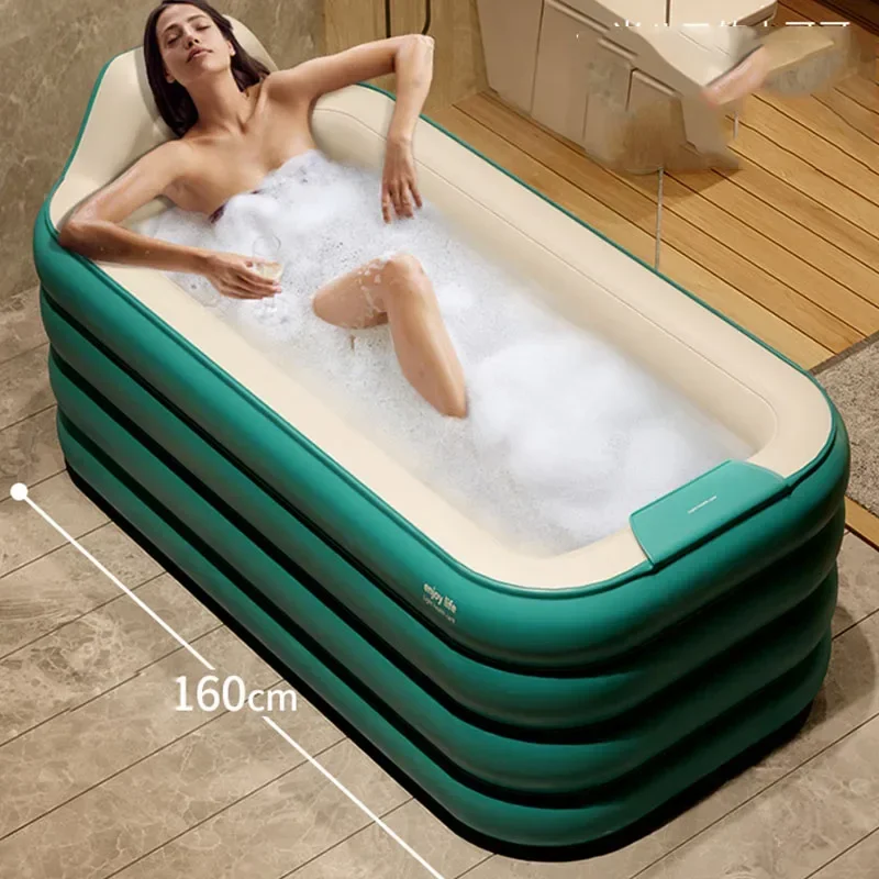 ติดตั้งฟรีอ่างอาบน้ําพับผู้ใหญ่เป็นขนาดใหญ่ Full-Body Home Bath Tub Bath Artifact Inflatable Double Bath Barrel