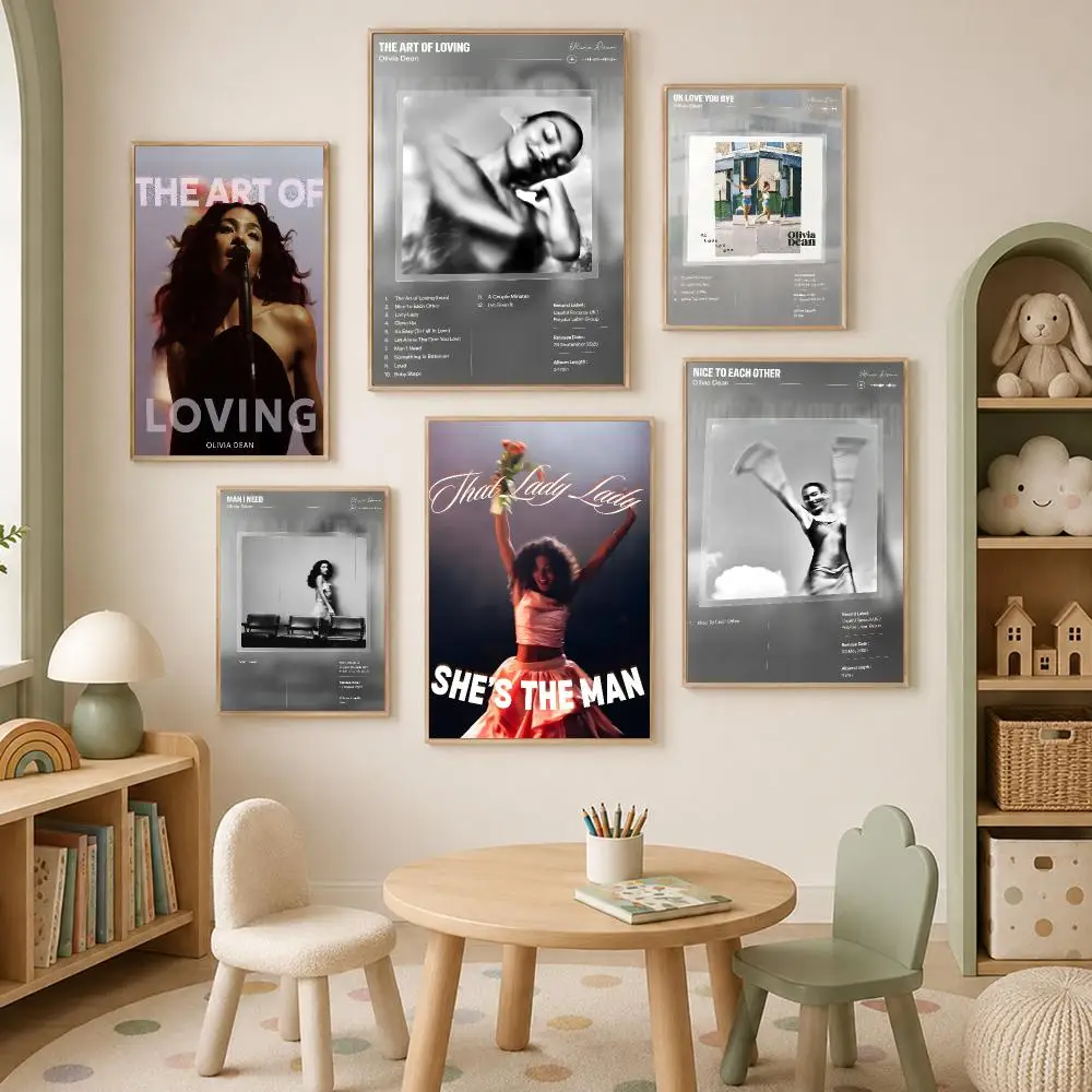 Singer O-Olivia Dean Poster Self-Stick HD PP paper Wall Art Poster, Waterproof Decor for Bedroom, Living Room and Home