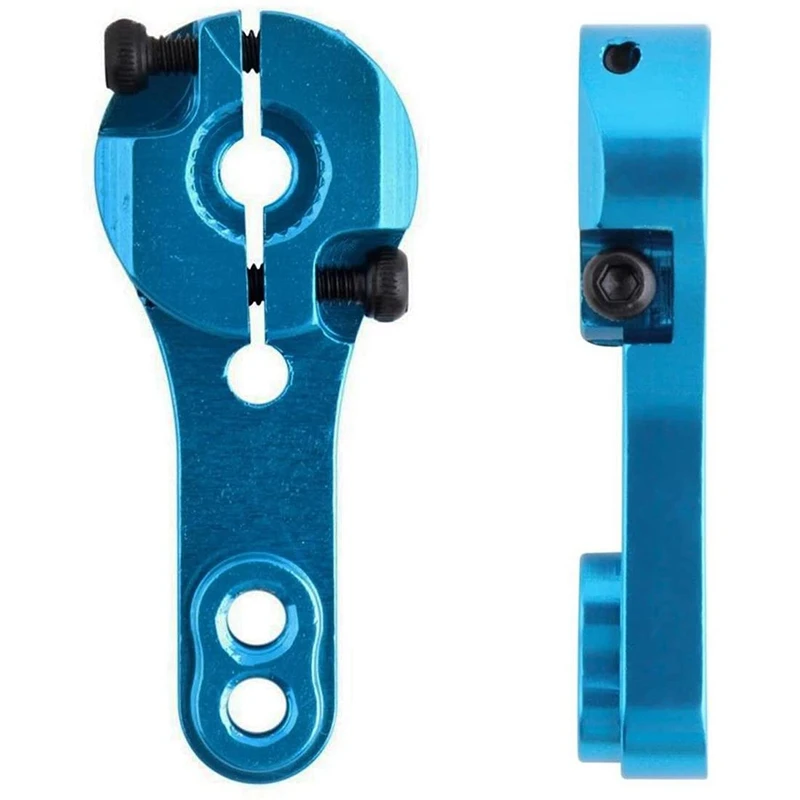 10 pezzi 25T servo corna in alluminio filettatura M3 braccio sterzo in metallo per RC auto camion Buggy aereo-blu e rosso