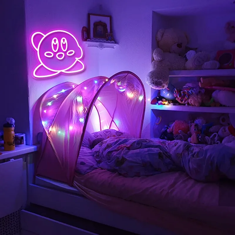 Gaming Neon Teken Anime Neon Borden Dimbaar Licht Up Muur Decor Led Slaapkamer Meisjes Kamer Decor Verjaardag Kerst Kids Cadeau (Roze)