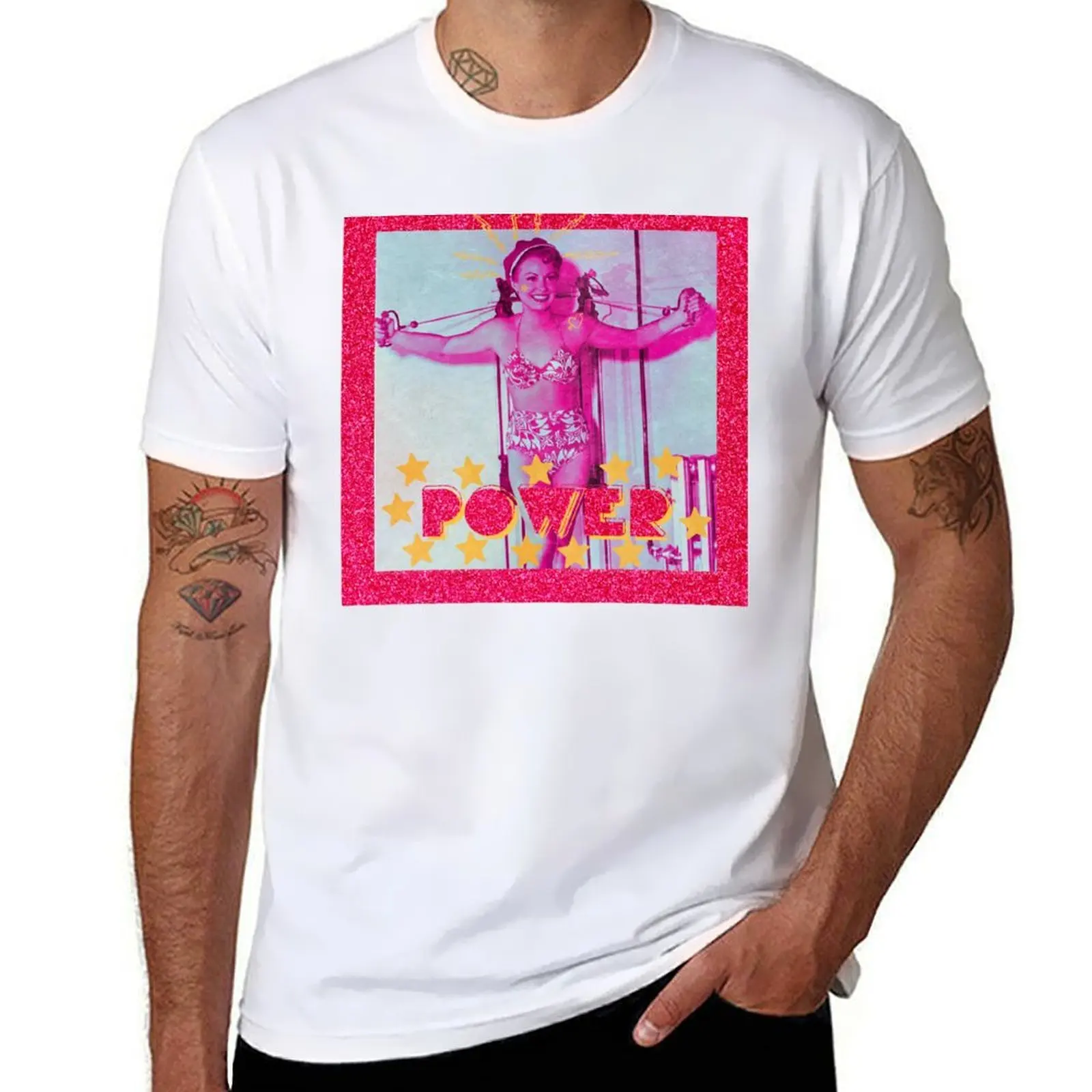 

Power Pinup! T-Shirt t shirts for man cotton funny man t shirt cotton T-Shirt