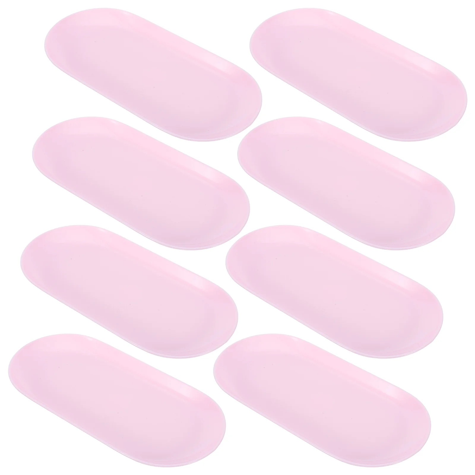 

8 шт. пластиковая тарелка для ювелирных изделий: овальный туалетный столик для колец, браслетов, серег, органайзер для хранения, маленькая миска для безделушек, зеленый цвет