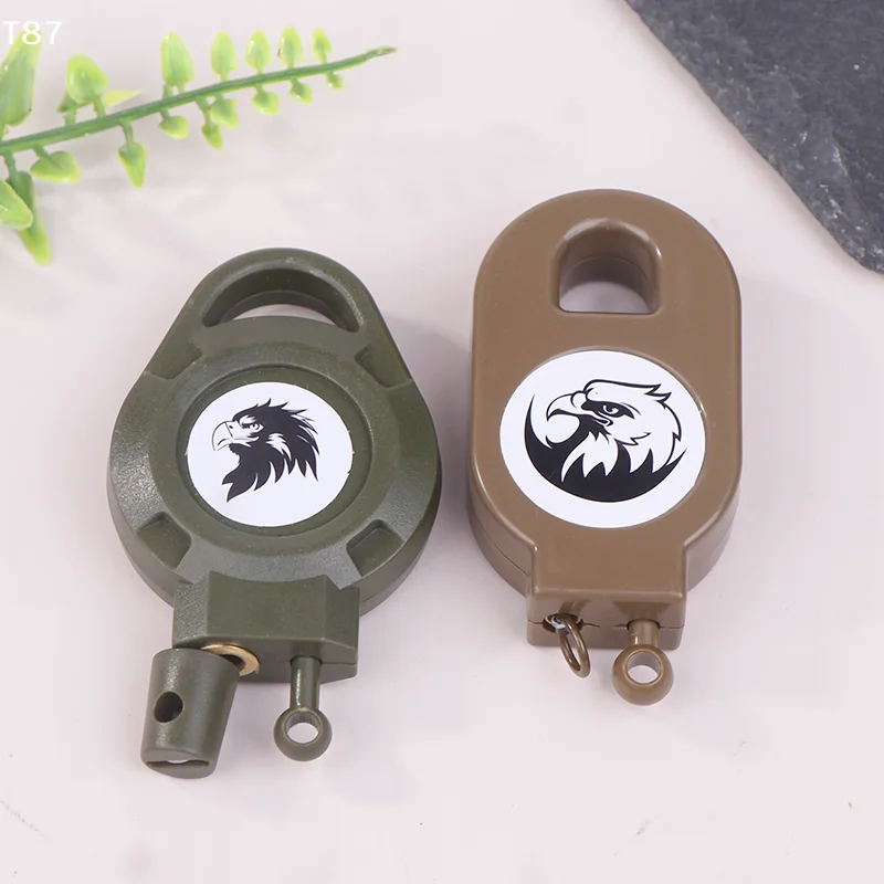 Outdoor Hunting Tool Durable Steel Wire Hunting Keychain PE Wire Rebound Quick Setting Trap Clip Retractable Easy Pull Buckle
