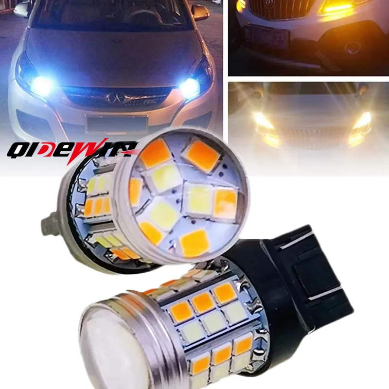 

Dual Color T25 3157 LED Turn Signal Light DRL 1157 BAY15D P21/5W Led Auto Lamp 12V Switchback LED T20 7443 W21/5W Led Bulb