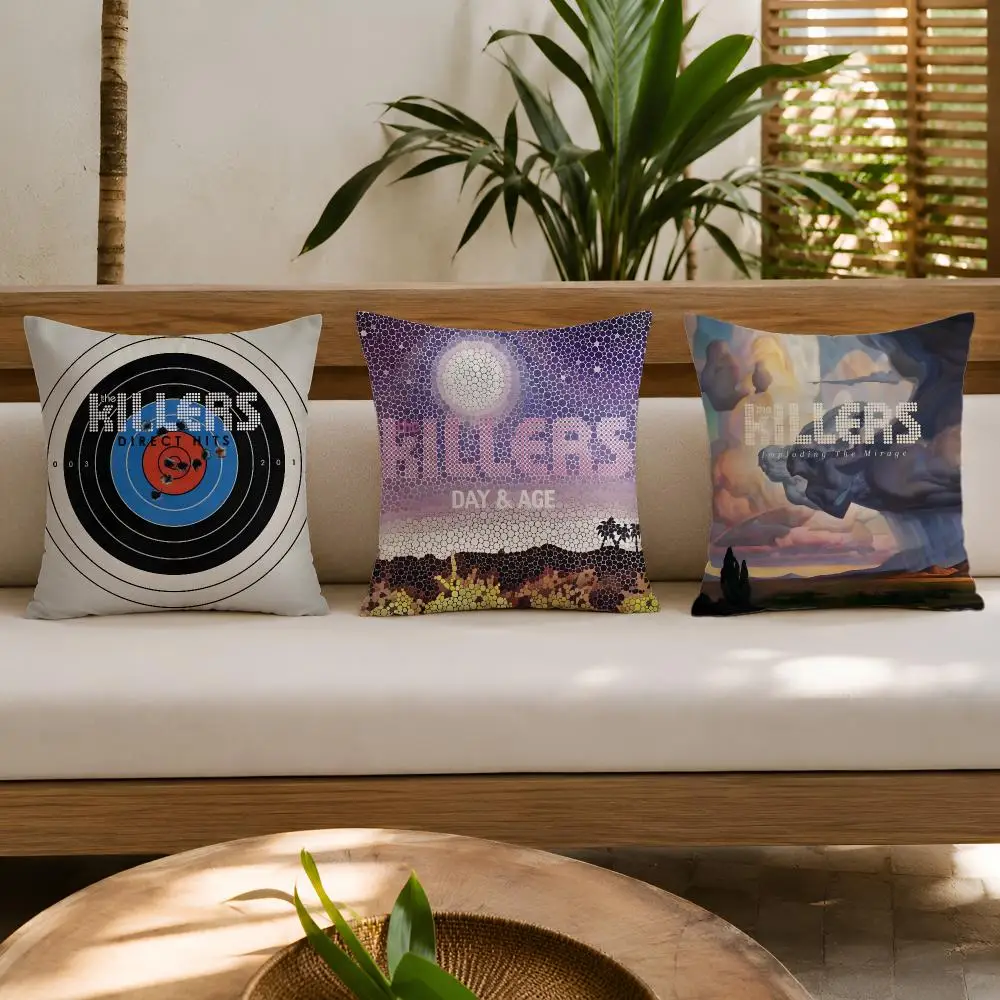 RocK Band The K-Killers Cushion Cover Wrinkle-Resistant Short Plush Cushion Covers Breathable Machine-Washable
