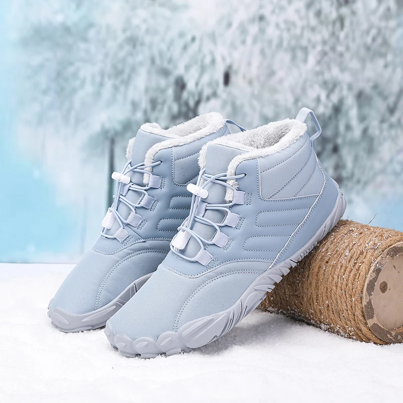 Plush Winter Boots Shoes for Men Women Waterproof Snow Boots Barefoot Warm Fur Shoes Anti Slip Big Size Trekking Hiking Shoes