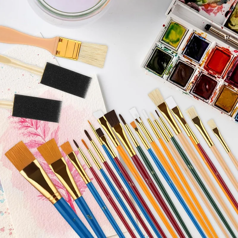 مجموعة فرش طلاء الفنانين المحترفين ، مجموعة فرش الإسفنج الرغوي ، فرش الطلاء للبالغين والأطفال