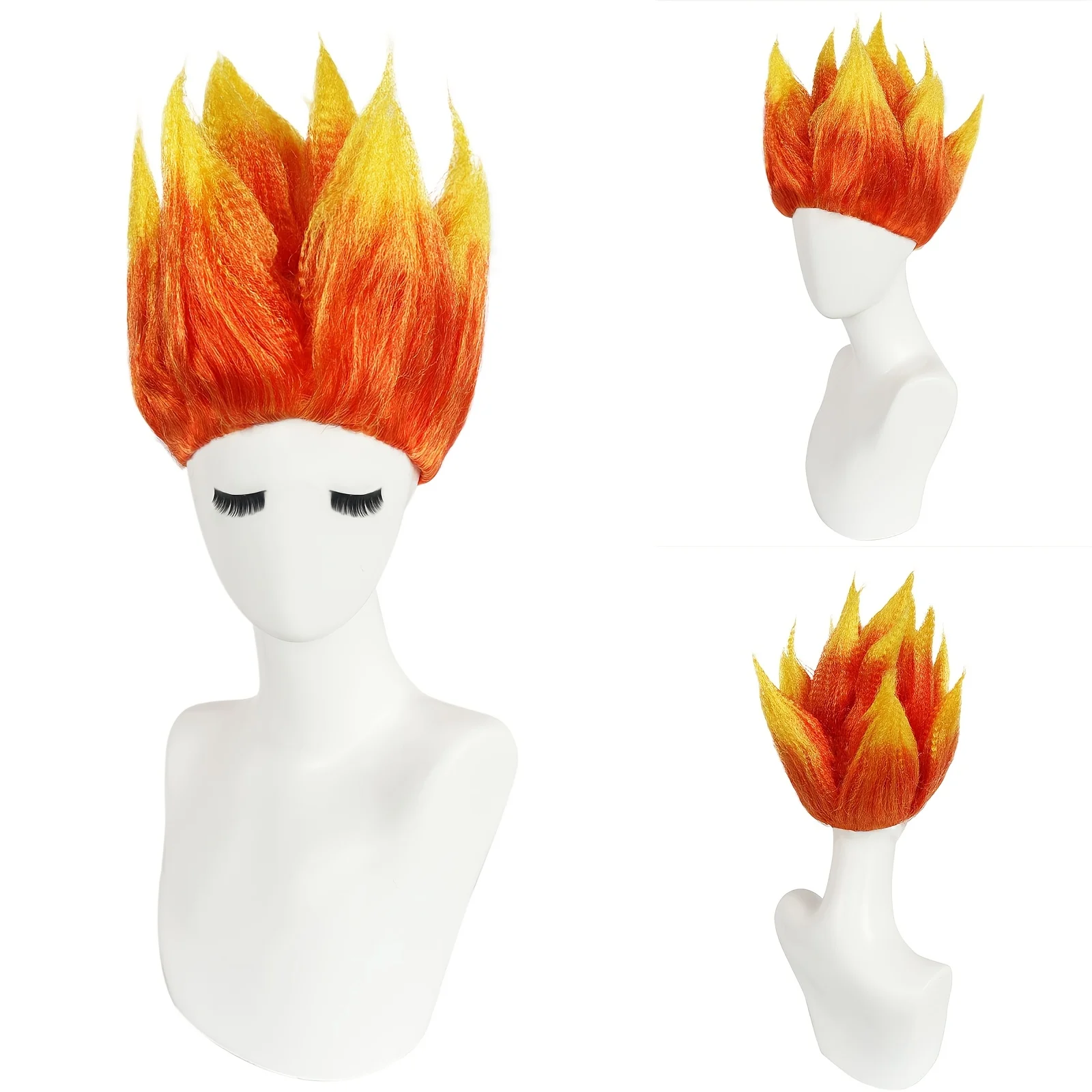 

Anime Character Cosplay Orange Gradient Color Chemical Fiber Wig, Anime Cartoon Style Wig, Suitable for Masquerade, Cosplay, Holiday Party