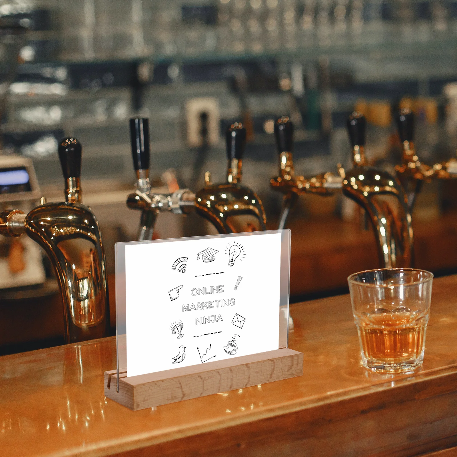 Dual Purpose Display Stand Sign Board Advertising Holder Price Rack Labels Basket Tag Acrylic Showing Office Shelf Bracket