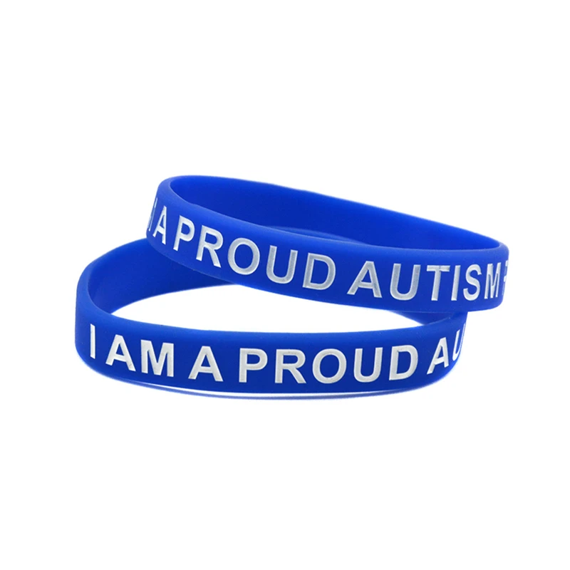 1 Stück Autismus-Bewusstseins-Motivationsarmband aus Silikon „Ich bin ein stolzer Elternteil eines Autisten“ – Detail 4