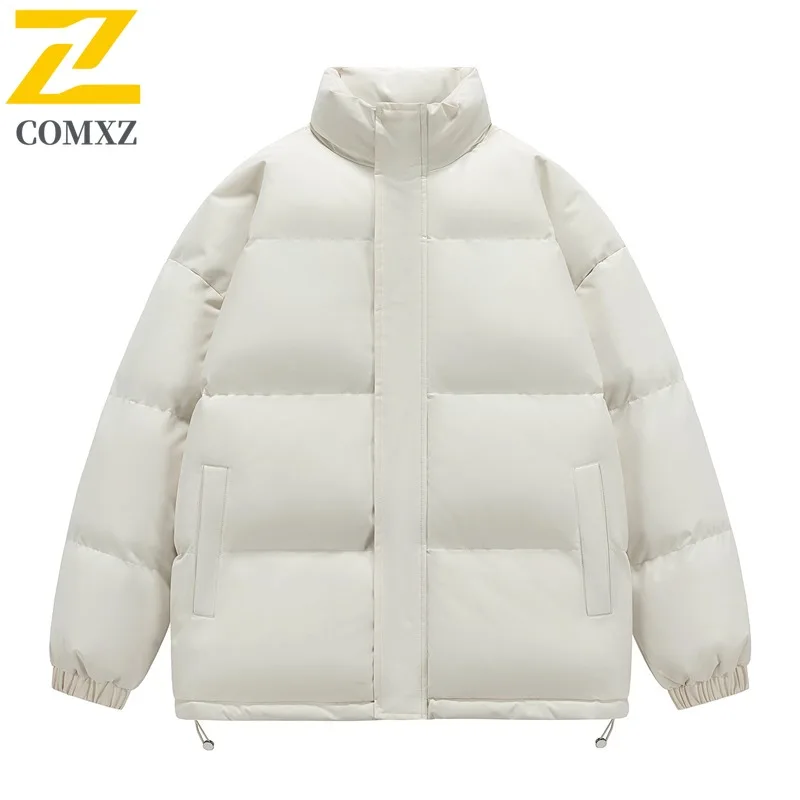 

COMXZ Minimalist Mens Padded Jacket Premium Stand Collar Outdoor Camping Windproof Warm Parka Casual Daily Winter New Clothing