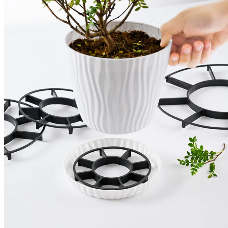 Plant Saucer Flower Pot Bracket Plastic Drainage Rack Stand Planters Support  for Prevent Rot and Damage on Patio and Deck