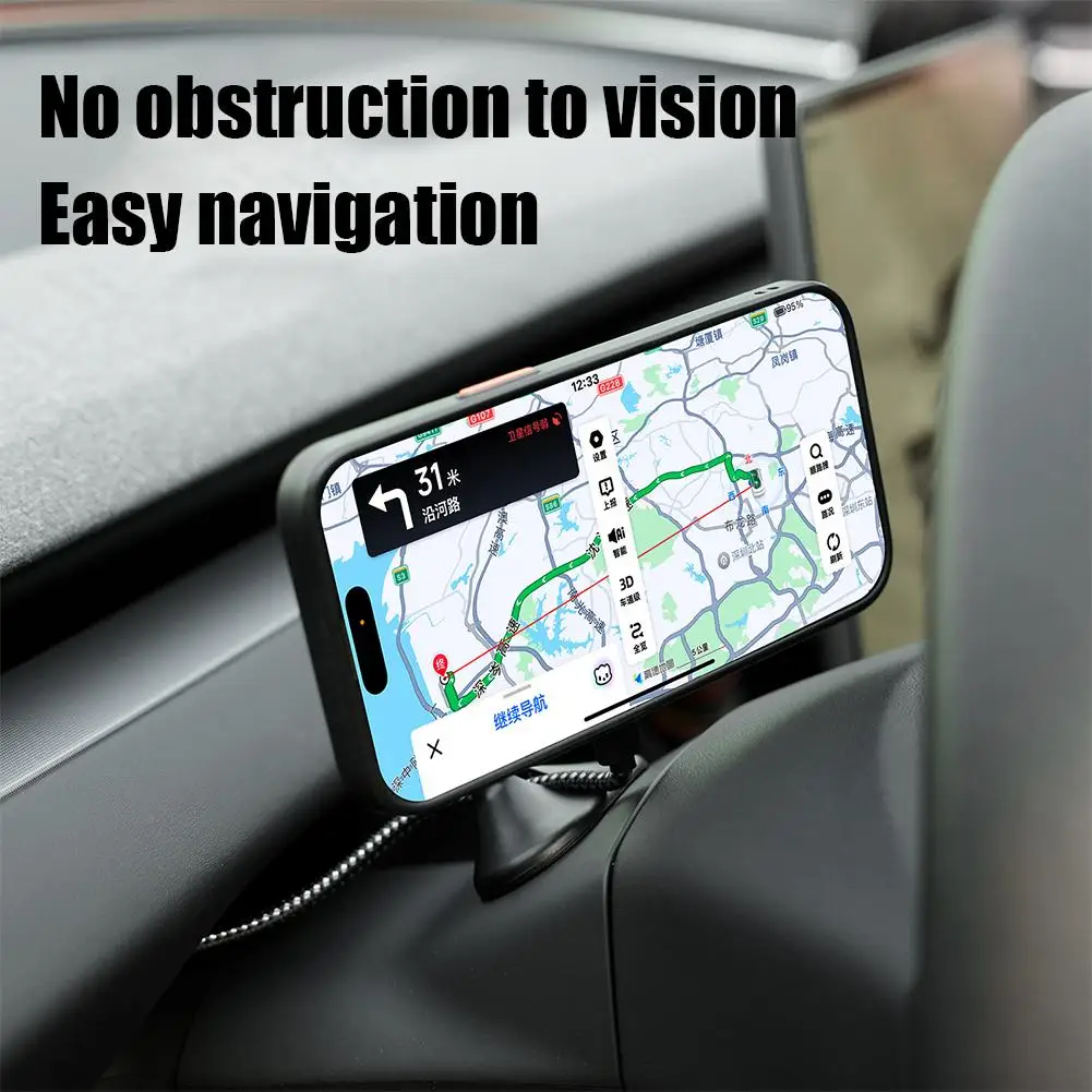 

Magnetic Fast Charging Phone Holder For Tesla Model Y Magnetic Wireless Car Charger 360° Rotation Phone Mount F7H0