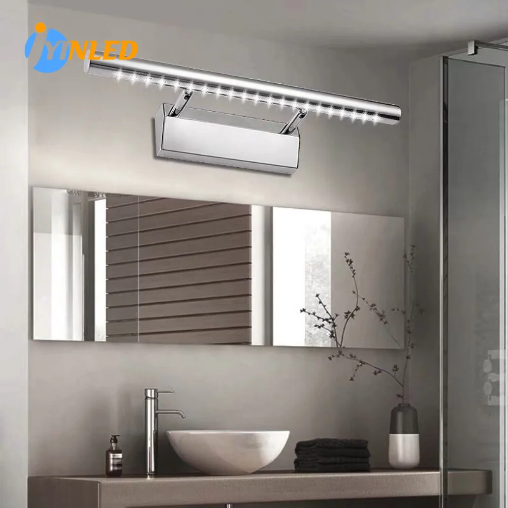 Lampada da parete impermeabile lampada impermeabile in acciaio inossidabile semplice specchio da bagno luce bianca calda per uso domestico toilette per interni camera da letto