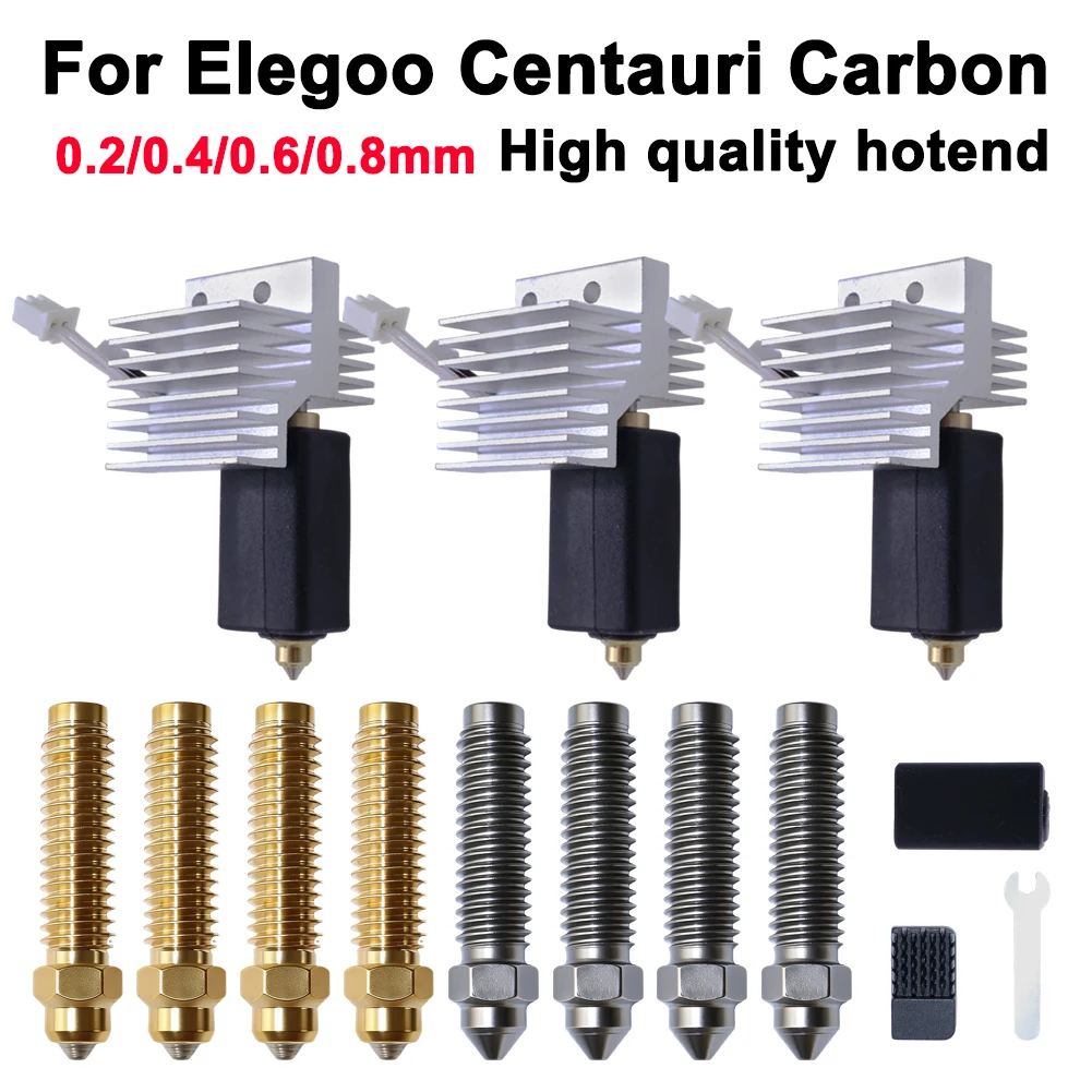 Upgrade-Kit für Elegoo CC Hotend 0,2/0,4/0,6/0,8mm Montierter Extruder-Hotend-Bausatz für Elegoo Centauri Carbon Hotend / Centauri Düse