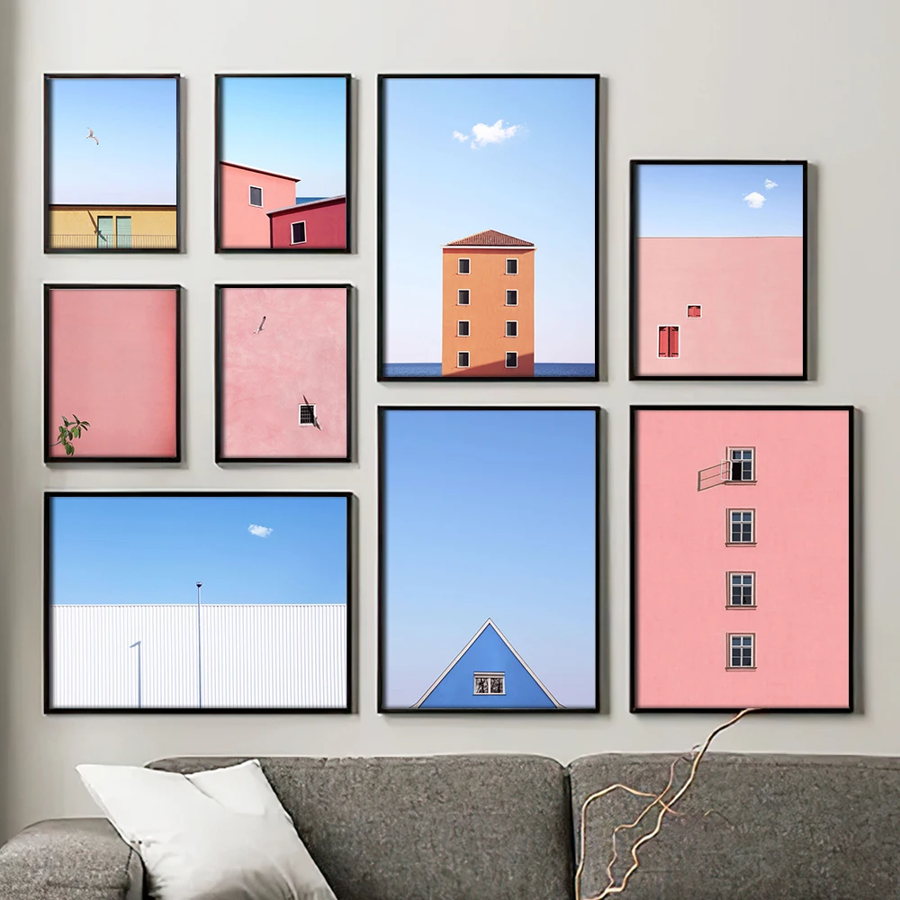 Quadro Canvas Painting Nordic City Wall Posters and Prints Street Windows Spring Wall Pictures Photos For Living Room Home Decor